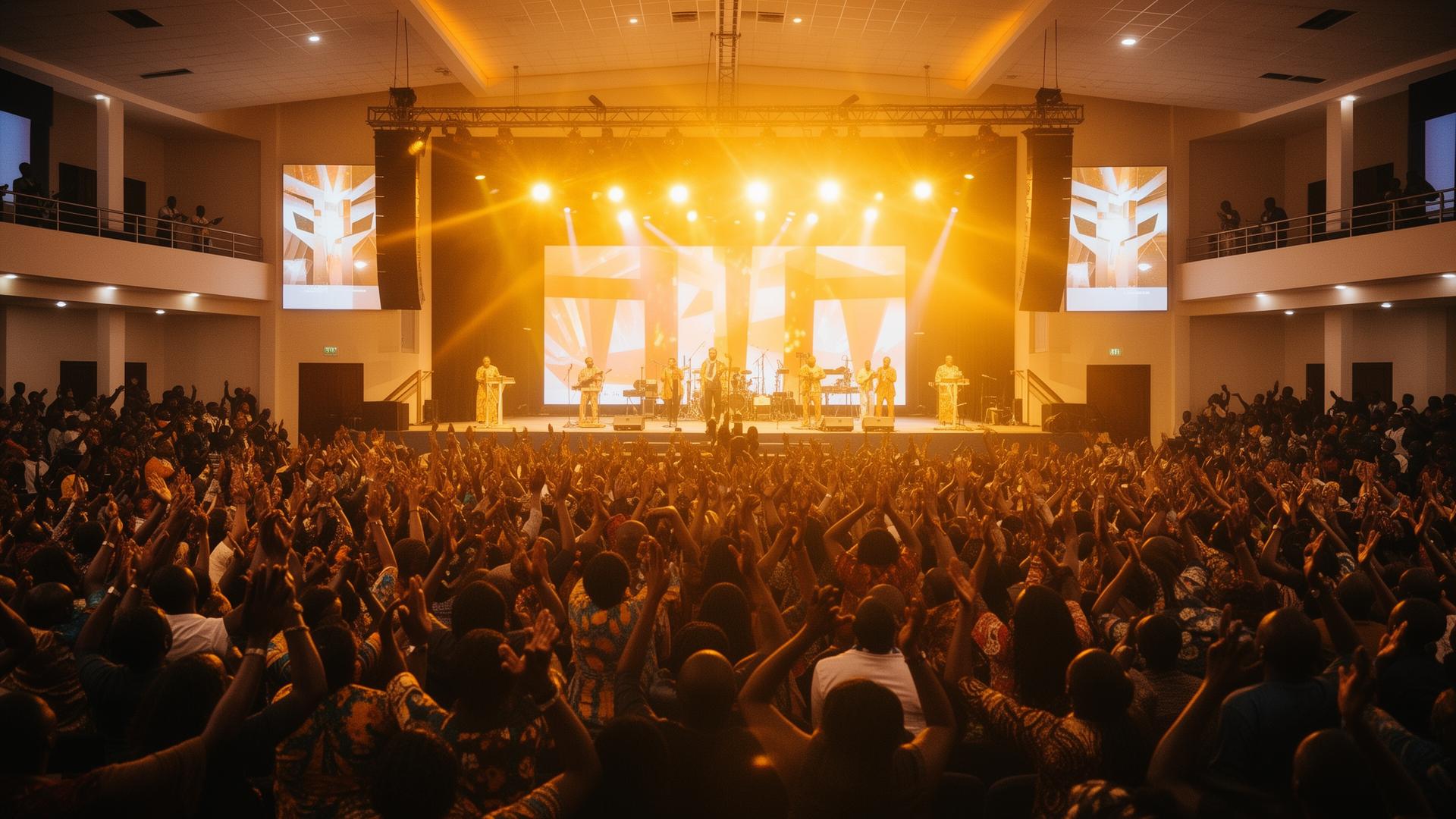 Worship gathering at Harvesters Ghana